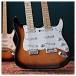 LA Double Neck Guitar by Gear4music, Sunburst