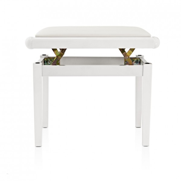 Adjustable Piano Stool by Gear4music, White