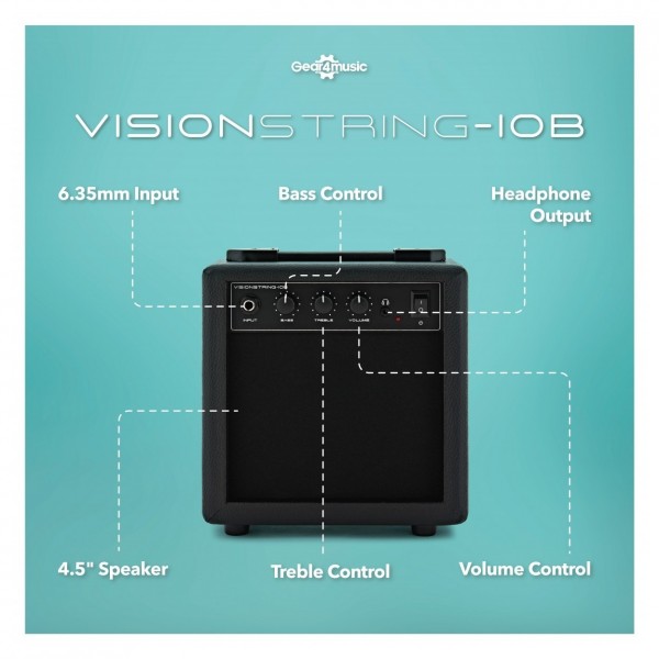 VISIONSTRING Bass Guitar Pack, Red