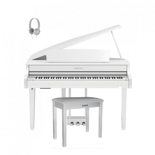 Yamaha CLP 865 Digital Grand Piano Package, Polished White