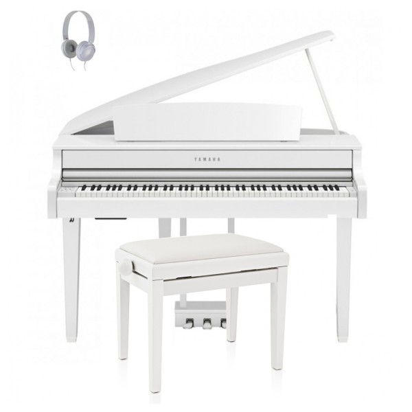 Yamaha CLP 865 Digital Grand Piano Package, Polished White
