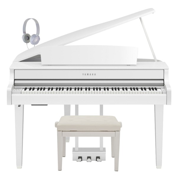 Yamaha CLP 865 Digital Grand Piano Package, Polished White