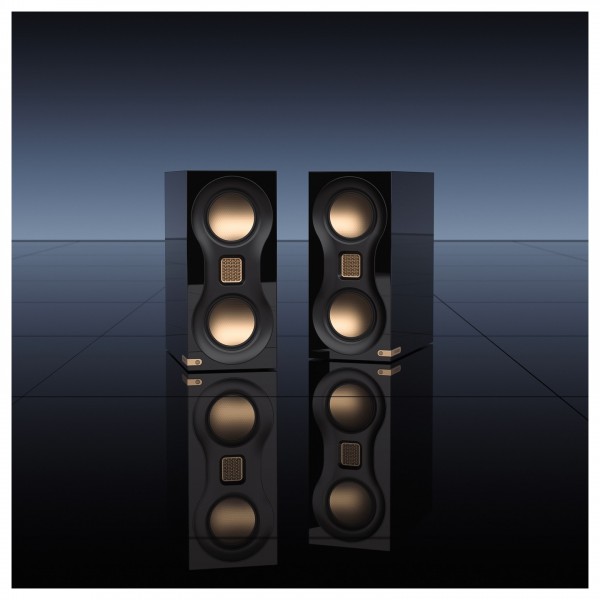 Monitor Audio Studio 89 Bookshelf Speakers (Pair), Black - Beauty shot