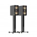 Monitor Audio Studio 89 Bookshelf Speaker Stands (Pair), Black - With Bookshelf Speakers attached