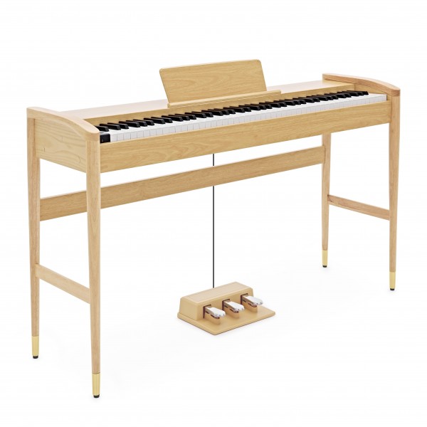 Keynote Contemporary Piano by Gear4music + Stool Pack, Light Oak