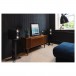 Monitor Audio Studio 89 Bookshelf Speakers with Stands (Pair), Black - Lifestyle in Living Room