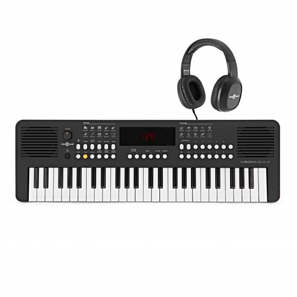 VISIONKEY-2 49 Key Portable Keyboard Black, Headphones Pack at Gear4music