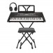 K3 61-Note Keyboard by Gear4music, Headphone Pack