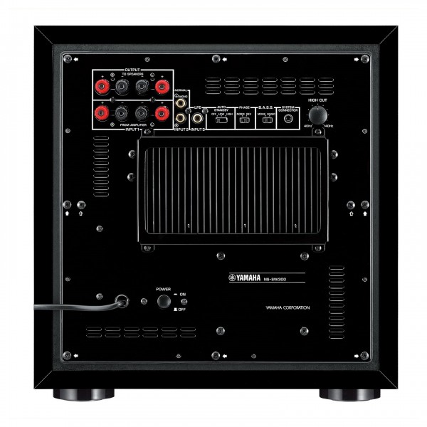 Yamaha NS-SW300 Subwoofer, Piano Black - Back