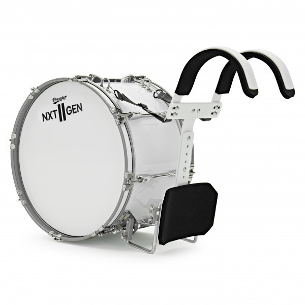 Premier NXT GEN Marching 18" x 10" Traditional Bass Drum, White