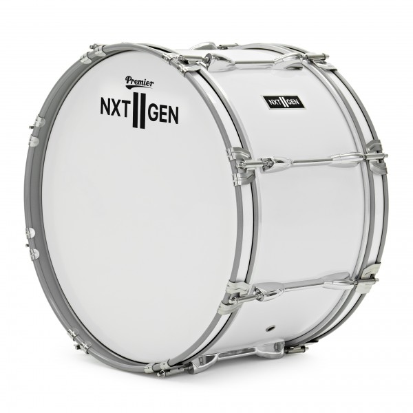 Premier NXT GEN Marching 18" x 10" Traditional Bass Drum, White