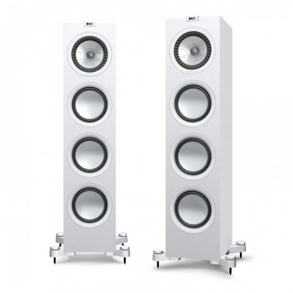 KEF Q750 Floorstanding Speakers (Pair), White Front View