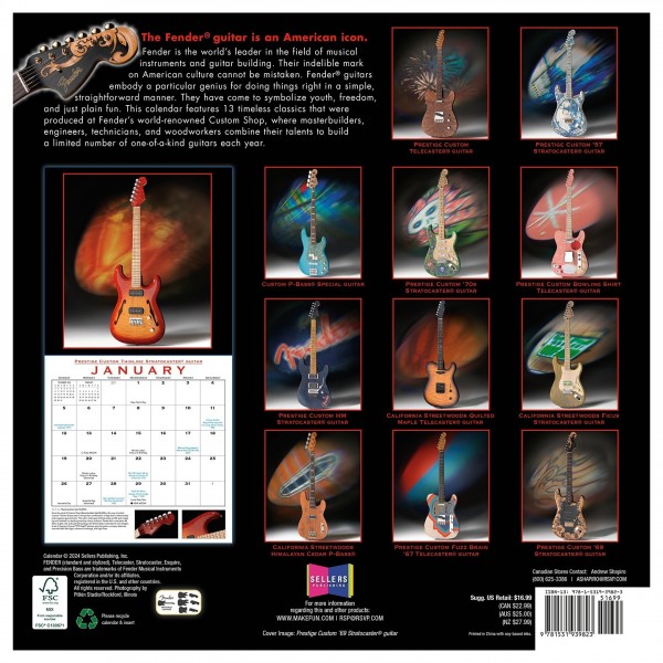 Fender 2025 Custom Shop Calendario Gear4music