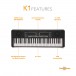 K1 61-Note Keyboard by Gear4music, Headphone Pack