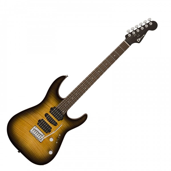 Charvel MJ DK24 HSH 2PT W Mahogany with Flame Maple, Wenge Fingerboard, Antique Burst - Front