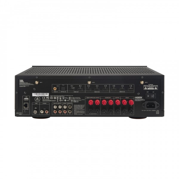 JBL MA710HP 7.2 Channel 8K High Performance AV Receiver, Black - Rear and connections