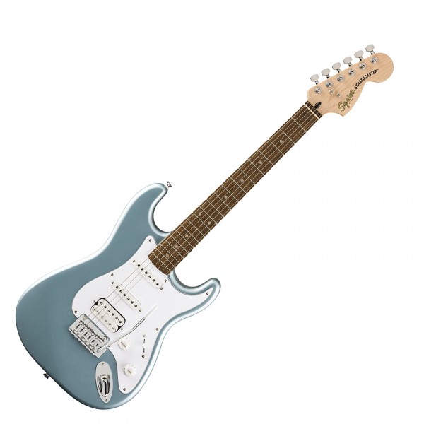 Squier Affinity Series Stratocaster Junior HSS, Laurel Fingerboard, Ice Blue Metallic - Front