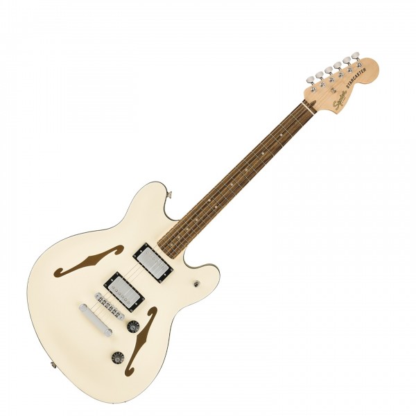 Squier Affinity Series Starcaster Deluxe, Laurel Fingerboard, Olympic White - Front