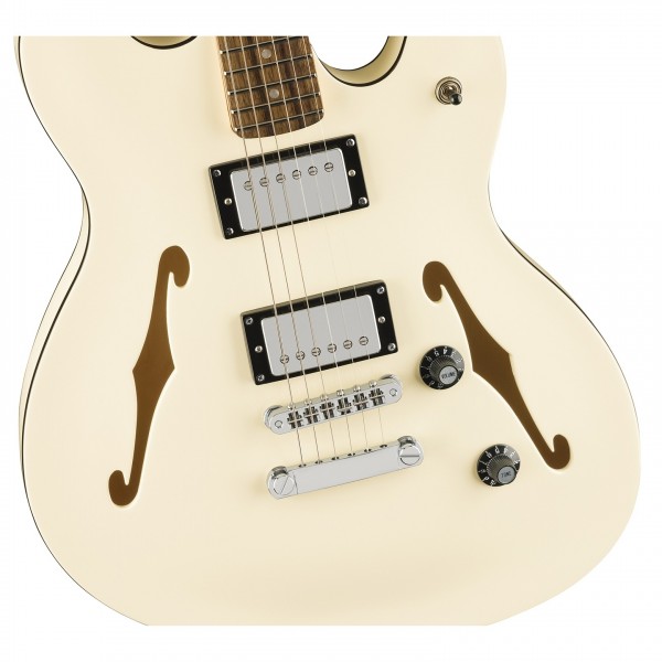 Squier Affinity Series Starcaster Deluxe, Laurel Fingerboard, Olympic White - Bridge