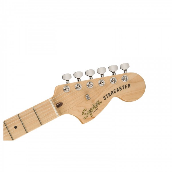 Squier Affinity Series Starcaster Deluxe, Maple Fingerboard, Sienna Sunburst - Headstock, Front