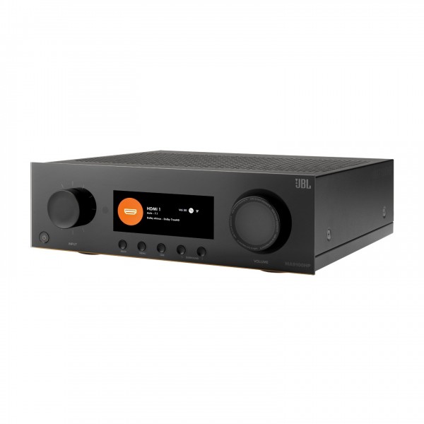 JBL MA910HP 9.2 Channel 8K High Performance AV Receiver, Black - Facing left