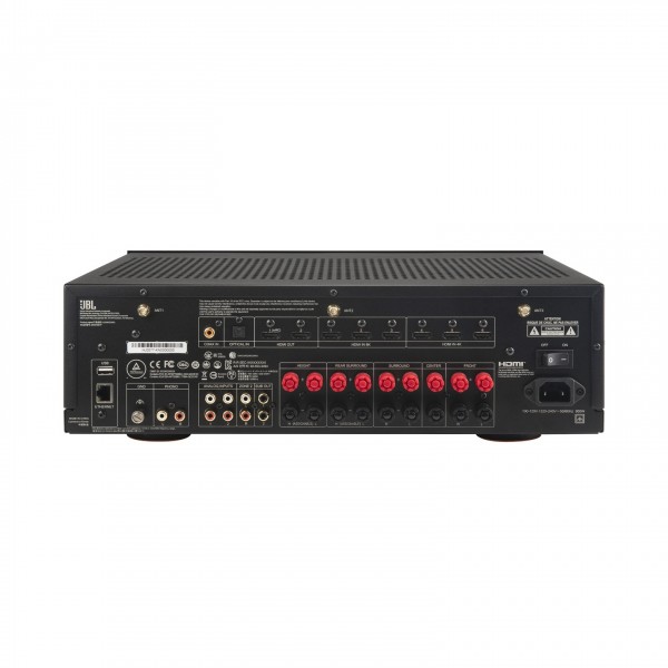 JBL MA910HP 9.2 Channel 8K High Performance AV Receiver, White - Rear view and connections