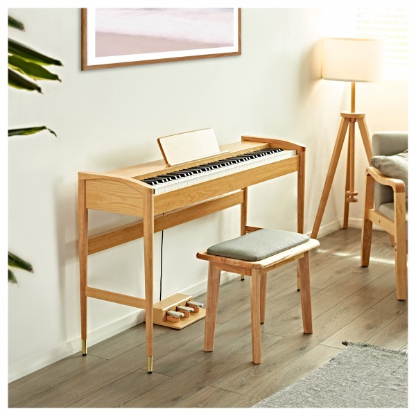 Keynote Contemporary Digital Piano with Bluetooth, Light Oak at