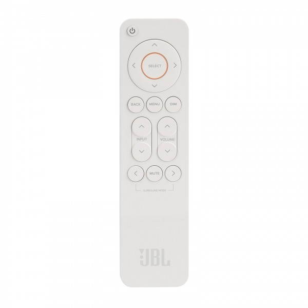 JBL MA310 5.2 Channel 4K AV Receiver, White Remote View