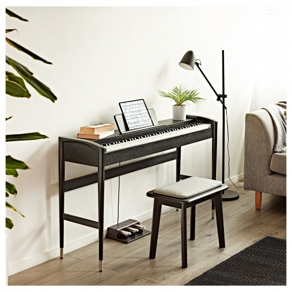 Keynote Contemporary Digital Piano with Bluetooth Matte Black, Stool Pack