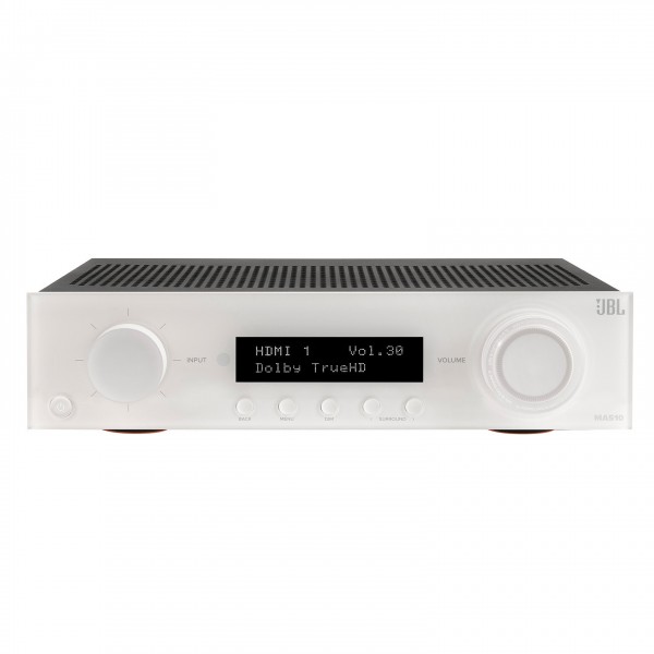 JBL MA510 5.2 Channel 8K AV Receiver, White Front View