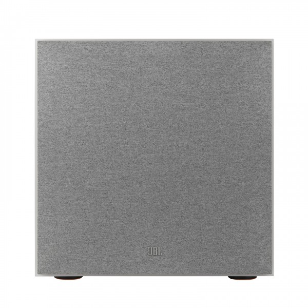 JBL Stage 220P Powered Subwoofer, White - Front with grille attached