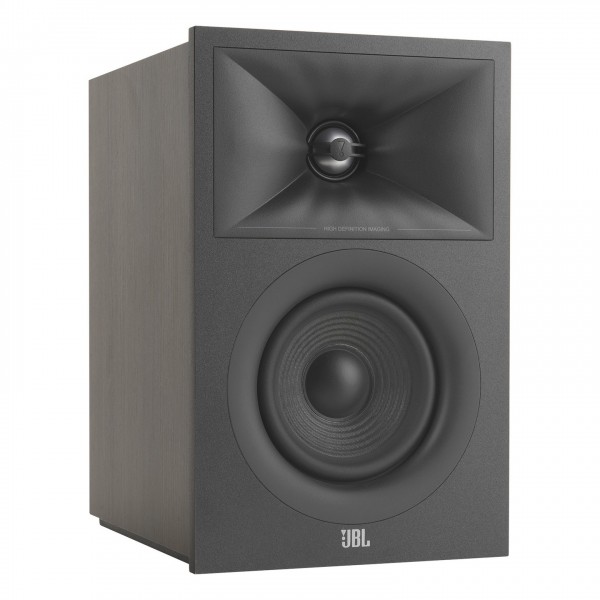 JBL Stage 240B Bookshelf Speaker, Black - Angled to the right