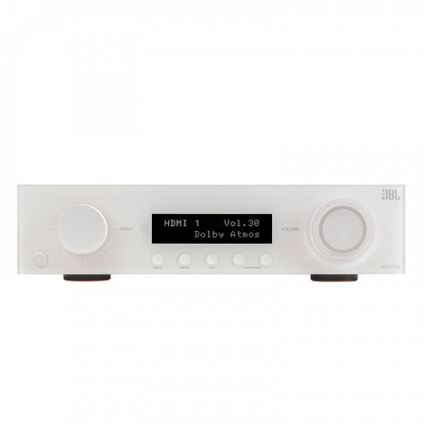 JBL MA710 7.2 Channel 8K AV Receiver, White Front View 2