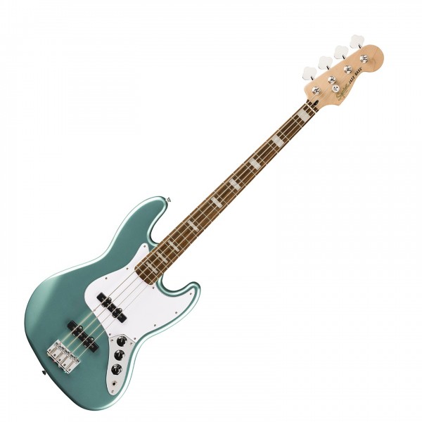 Squier Affinity Series Active Jazz Bass, Laurel Fingerboard, White Pickguard, Mystic Sea Foam Green - Front