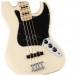 Squier Affinity Series Active Jazz Bass, Maple Fingerboard, Black Pickguard, Olympic White - Bridge