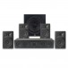 JBL Stage 250B 5.1 Speaker Package, Black Front View