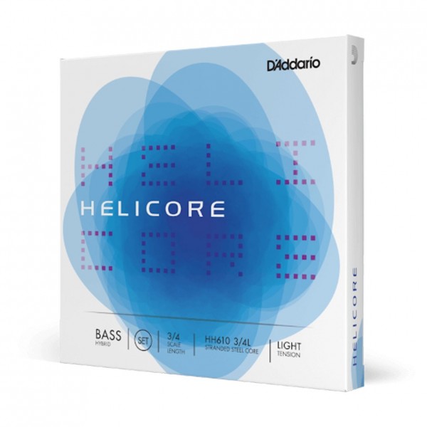 D'Addario Helicore Hybrid Double Bass String Set, 3/4 Size, Light 
