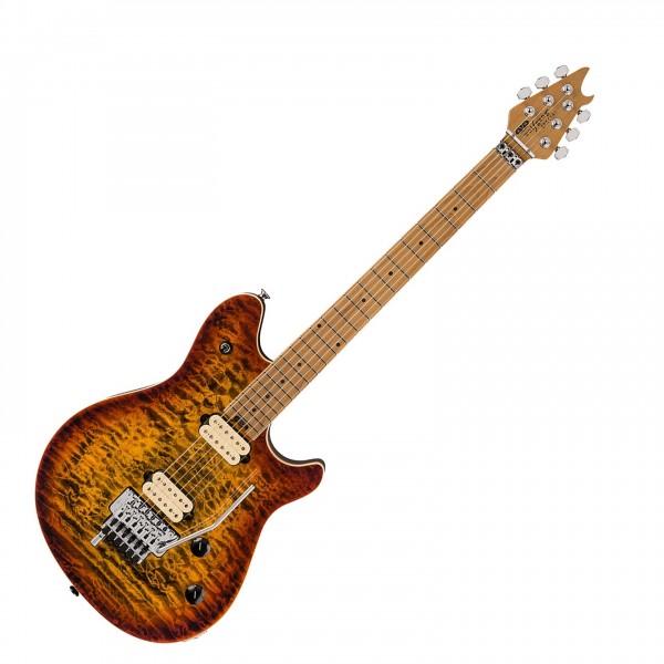 EVH Wolfgang Special QM, Baked Maple Fingerboard, Tiger Eye Glow - Front