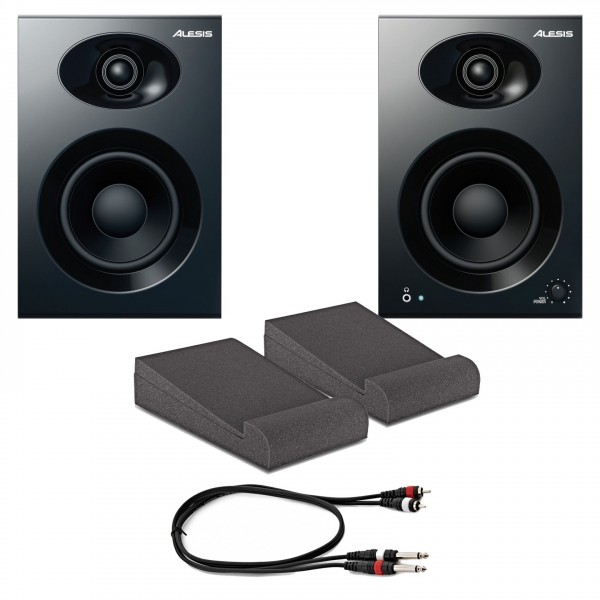 Alesis Elevate 4 Studio Monitor Pair with Iso Pads & Cables - Bundle