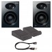 Alesis Elevate 4 Studio Monitor Pair with Iso Pads & Cables - Bundle