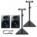 Alesis Elevate 4 Studio Monitor Pair with Studio Monitor Stands