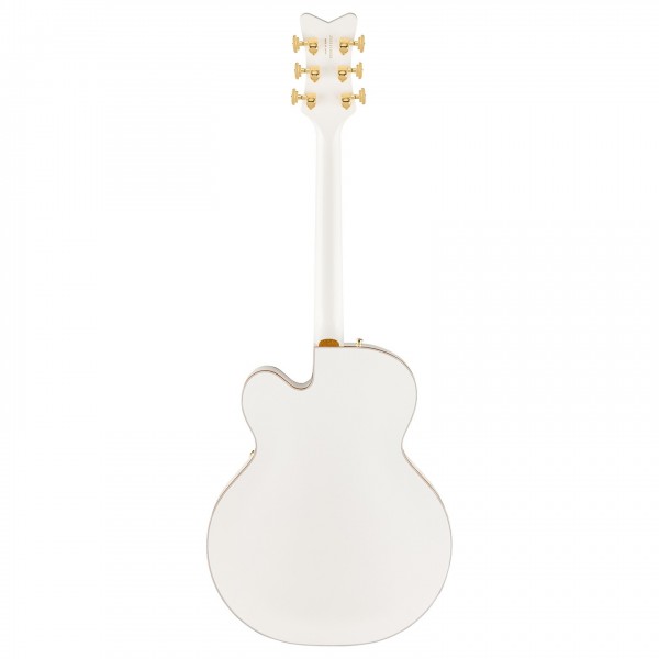 Gretsch Falcon Hollow Body with String-Thru Bigsby and Gold Hardware, Ebony Fingerboard, White - Back