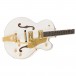 Gretsch Falcon Hollow Body with String-Thru Bigsby and Gold Hardware, Ebony Fingerboard, White - Body