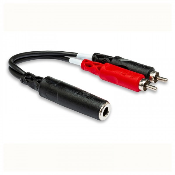 Hosa YPR-257 Stereo Breakout, 1/4 in TRSF to Dual RCA - Full