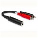 Hosa YPR-257 Stereo Breakout, 1/4 in TRSF to Dual RCA - Full