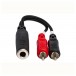 Hosa YPR-257 Stereo Breakout, 1/4 in TRSF to Dual RCA - Front