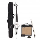 Violoncelle &eacute;lectrique par Gear4music avec pack ampli, blanc