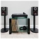 Blok STAX 450X Hi-Fi and Vinyl Rack, Black Gloss and Etched Glass - lifestyle