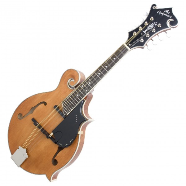 Epiphone MM-50E F Shape Electric Mandolin, Vintage Natural