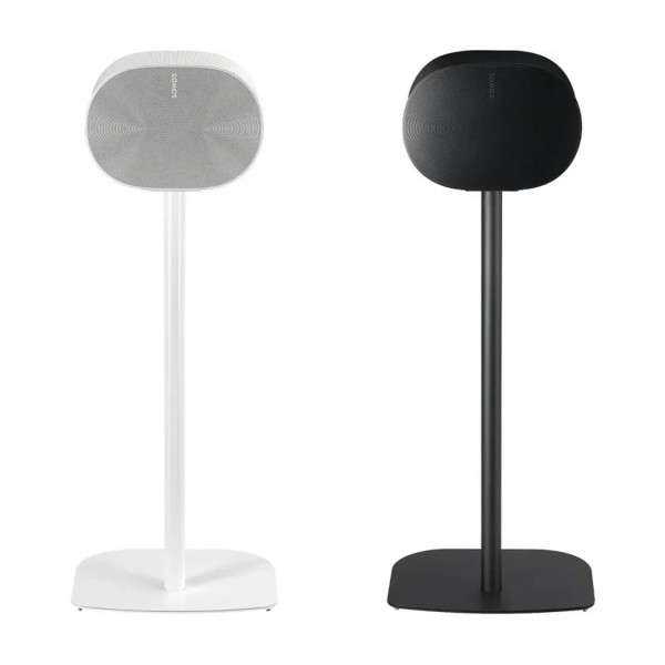 Mountson Floor Stand for Sonos Era 300 (Pair), Black and White Front View